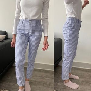 H&M LOGG Blue and White Striped Trousers